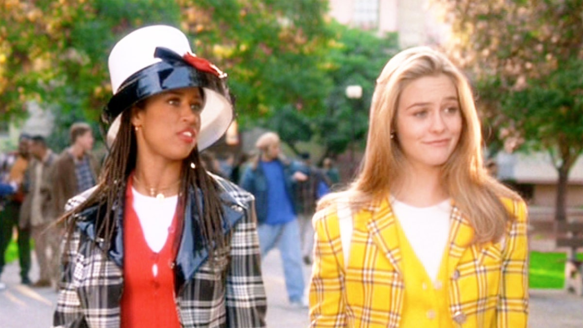 Cher and Dionne from "Clueless" in thier blue and yellow plaid suits