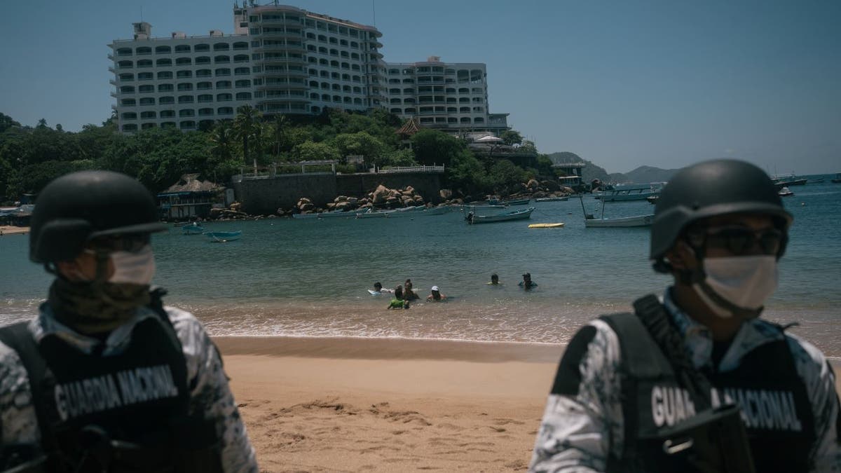 Military on Mexican beach