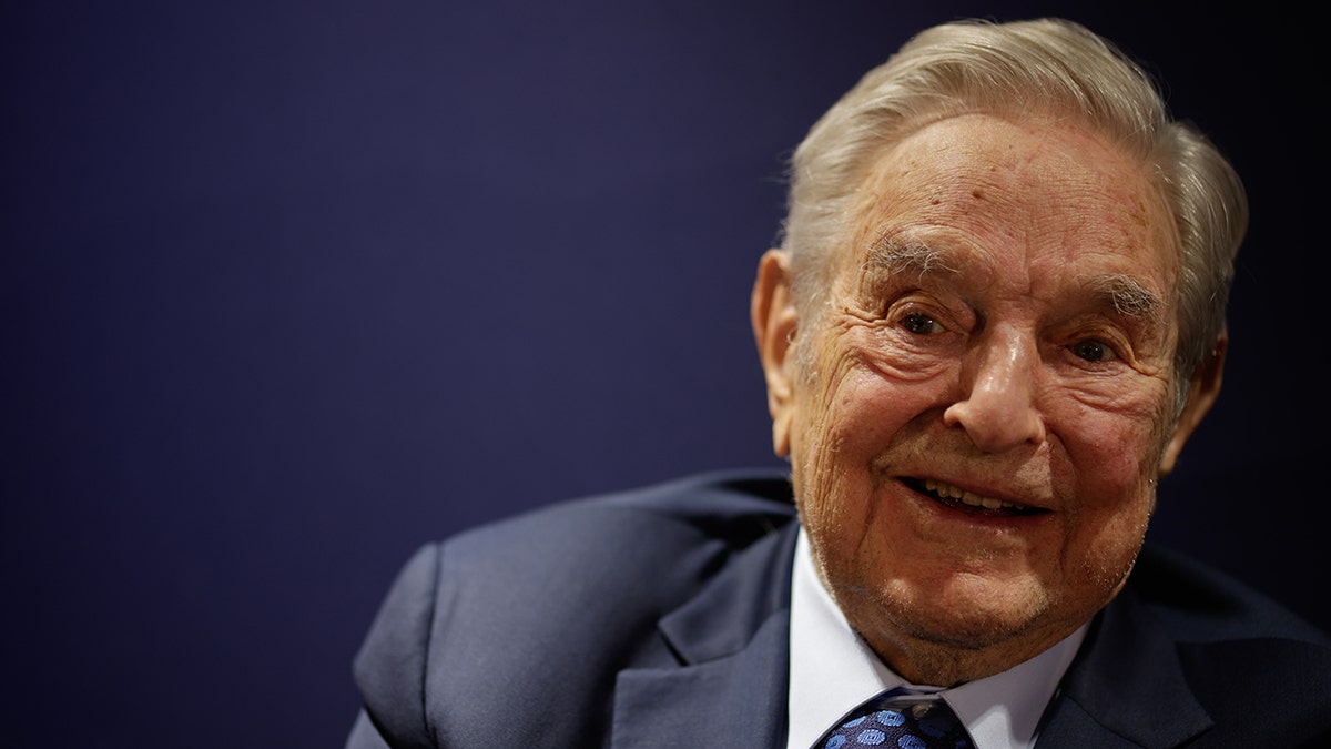 George Soros, billionaire and founder of Soros Fund Management LLC, speaks during an event on day two of the World Economic Forum
