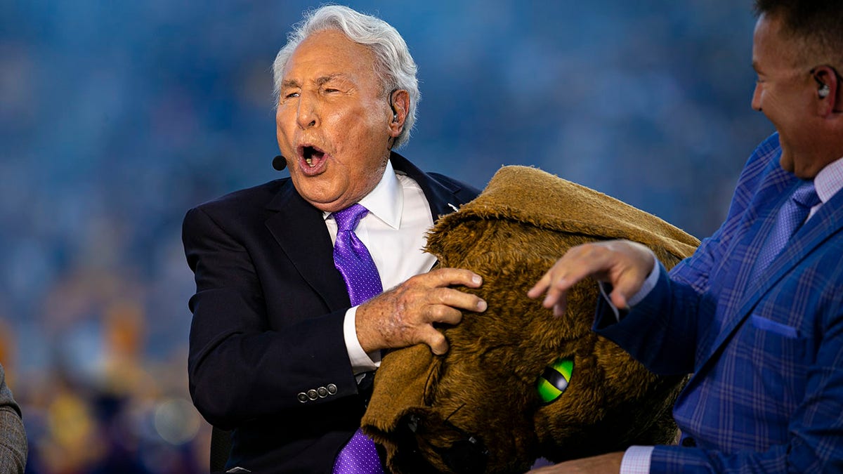 Lee Corso on the set of College Gameday