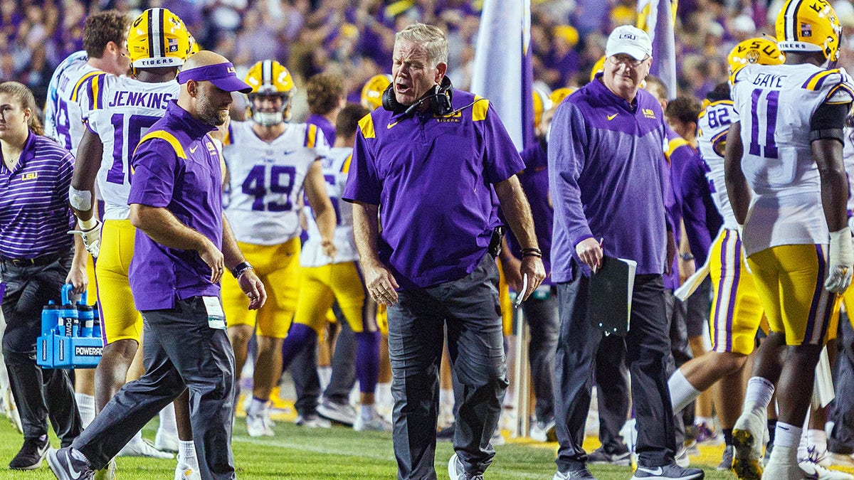 LSU head coach Brian Kelly against Alabama