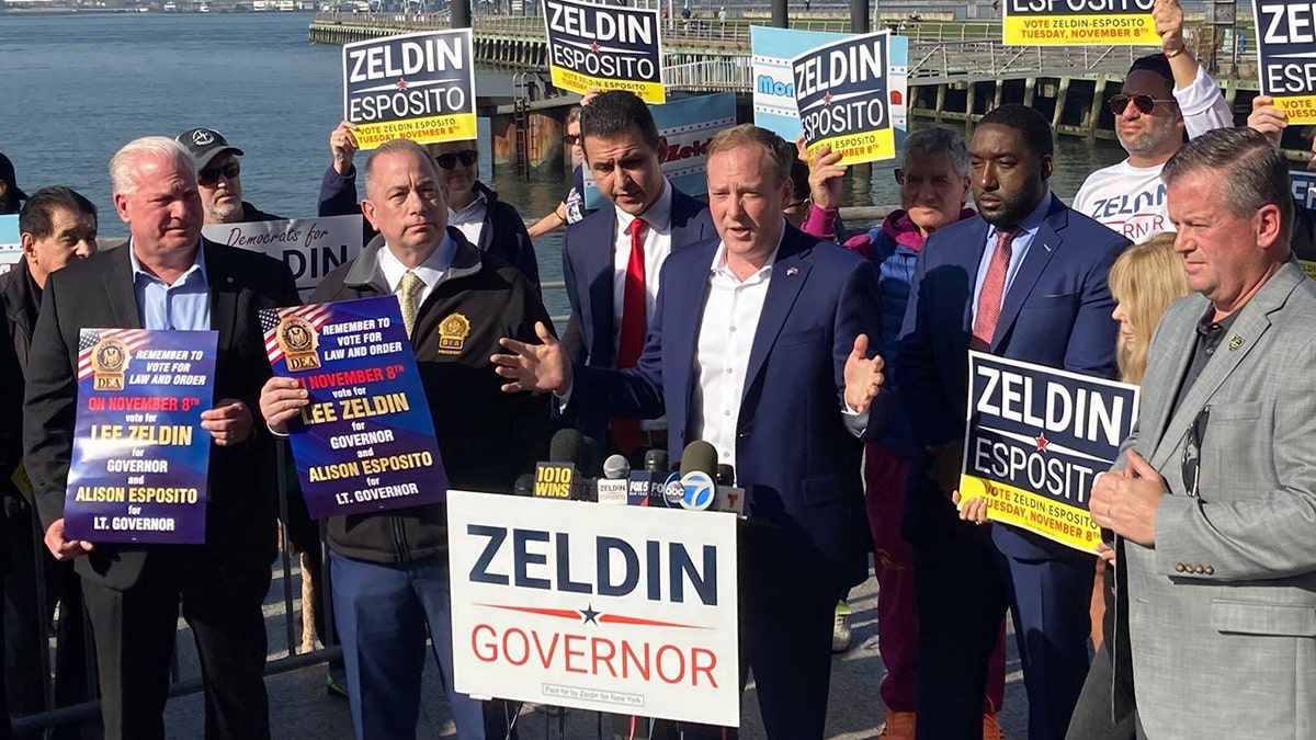 Lee Zeldin at campaign stop in NYC