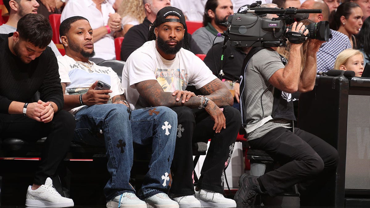NFL player Odell Beckham Jr. at the Miami Heat game