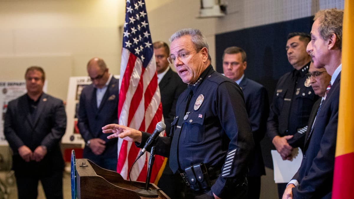 LAPD Chief Moore at press conference