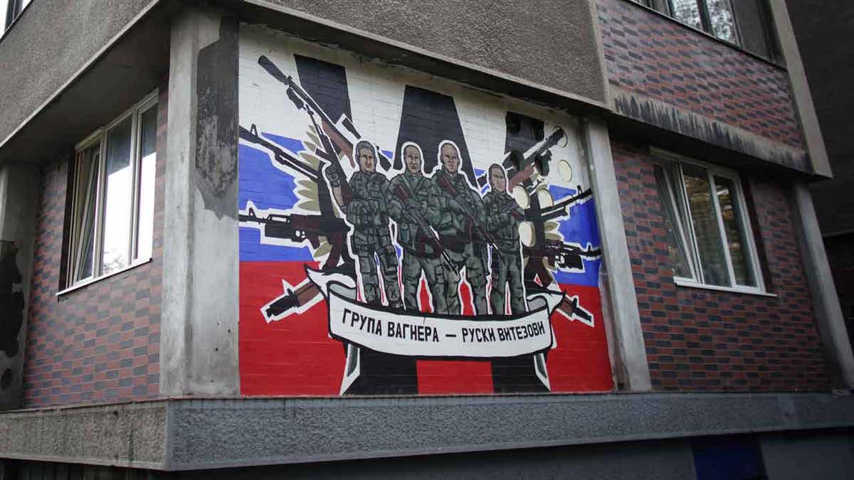 mural depicting Russia's para military mercenaries 'Wagner Group'