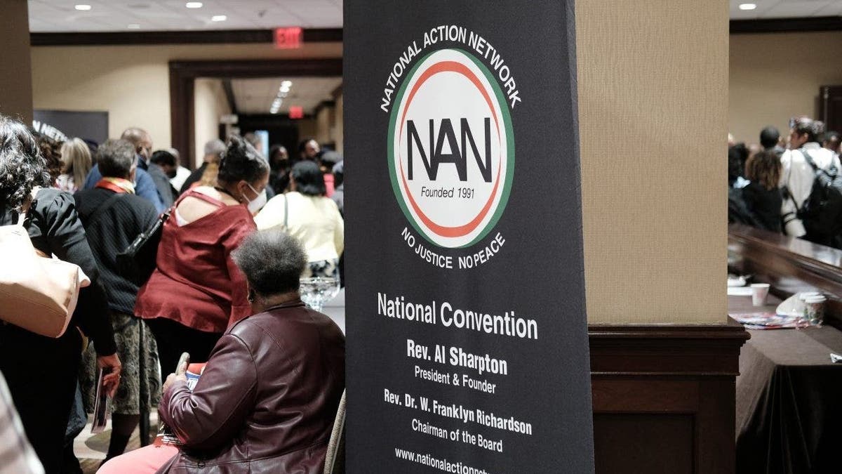 People attend the National Action Network's three-day annual national convention on April 7, 2022, in New York City.
