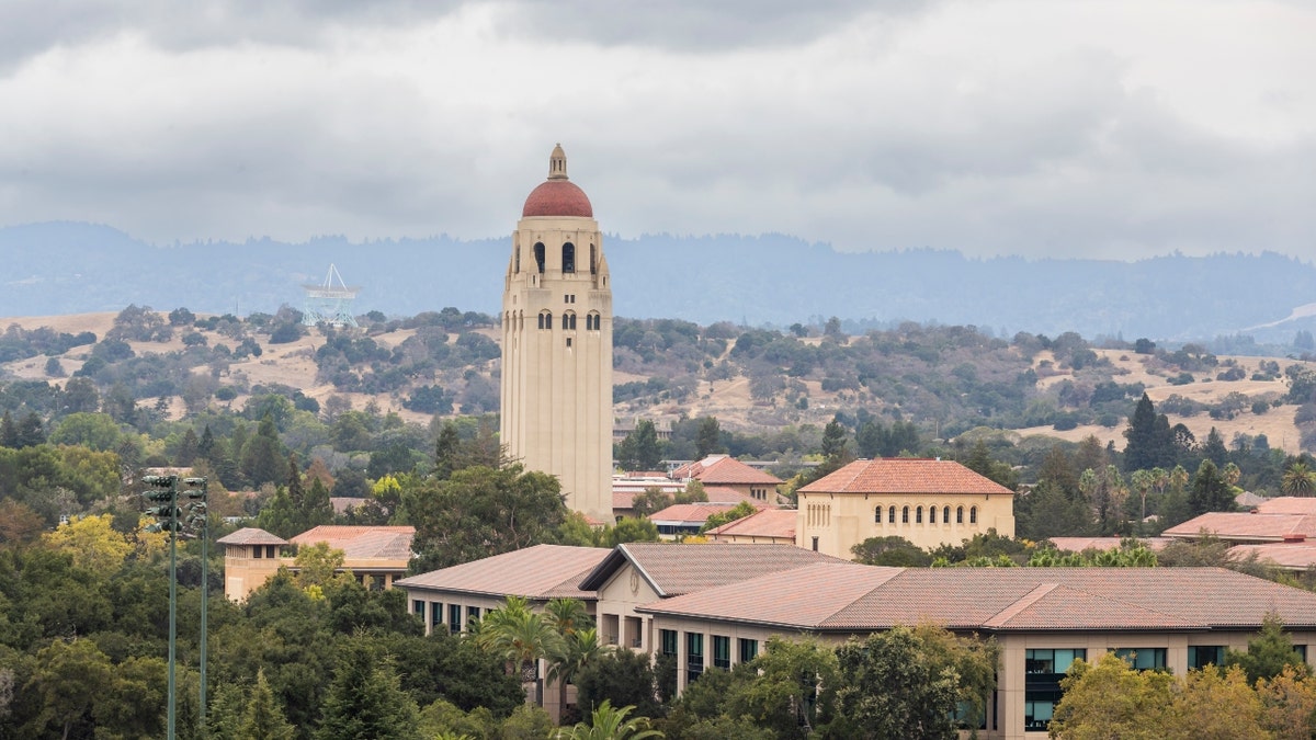  An elevated view of the campus of Stanford University campus