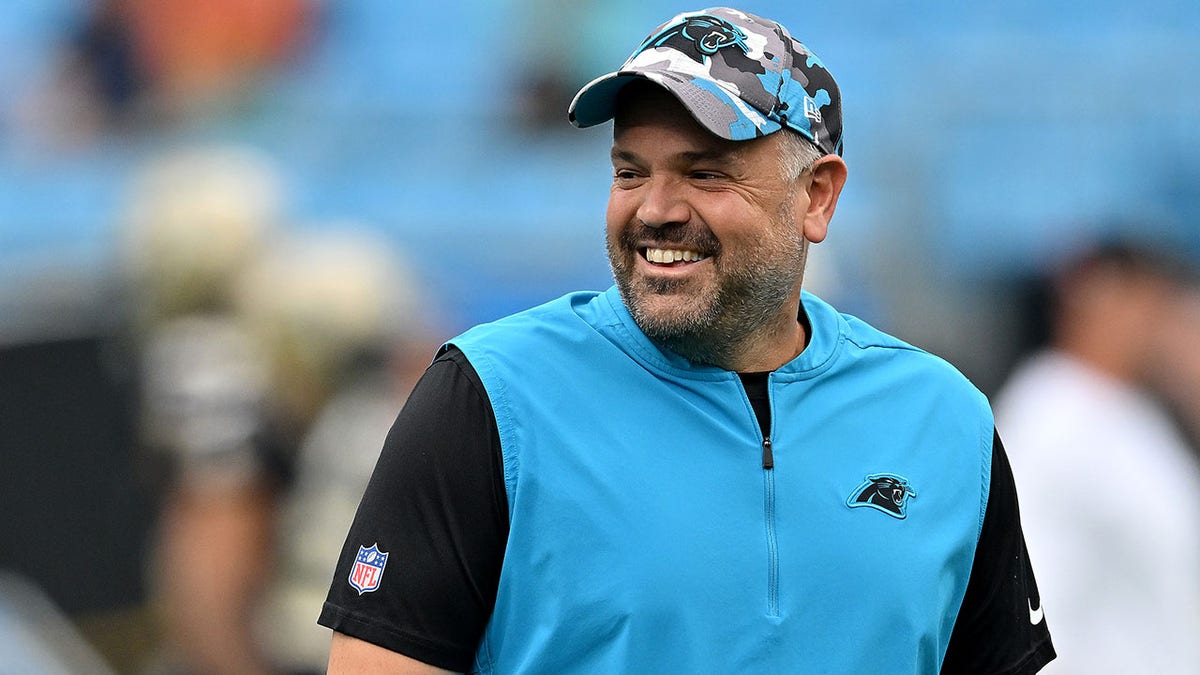 Matt Rhule coaches the Carolina Panthers