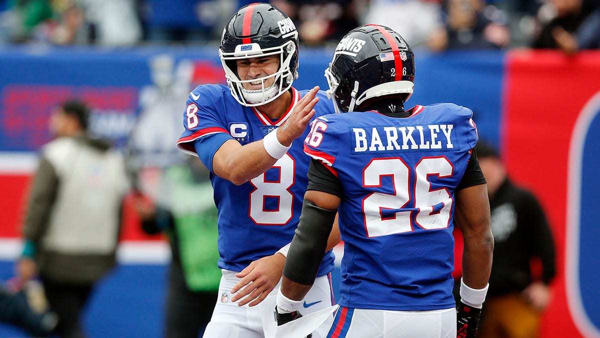 Daniel Jones and Saquon Barkley against the Bears