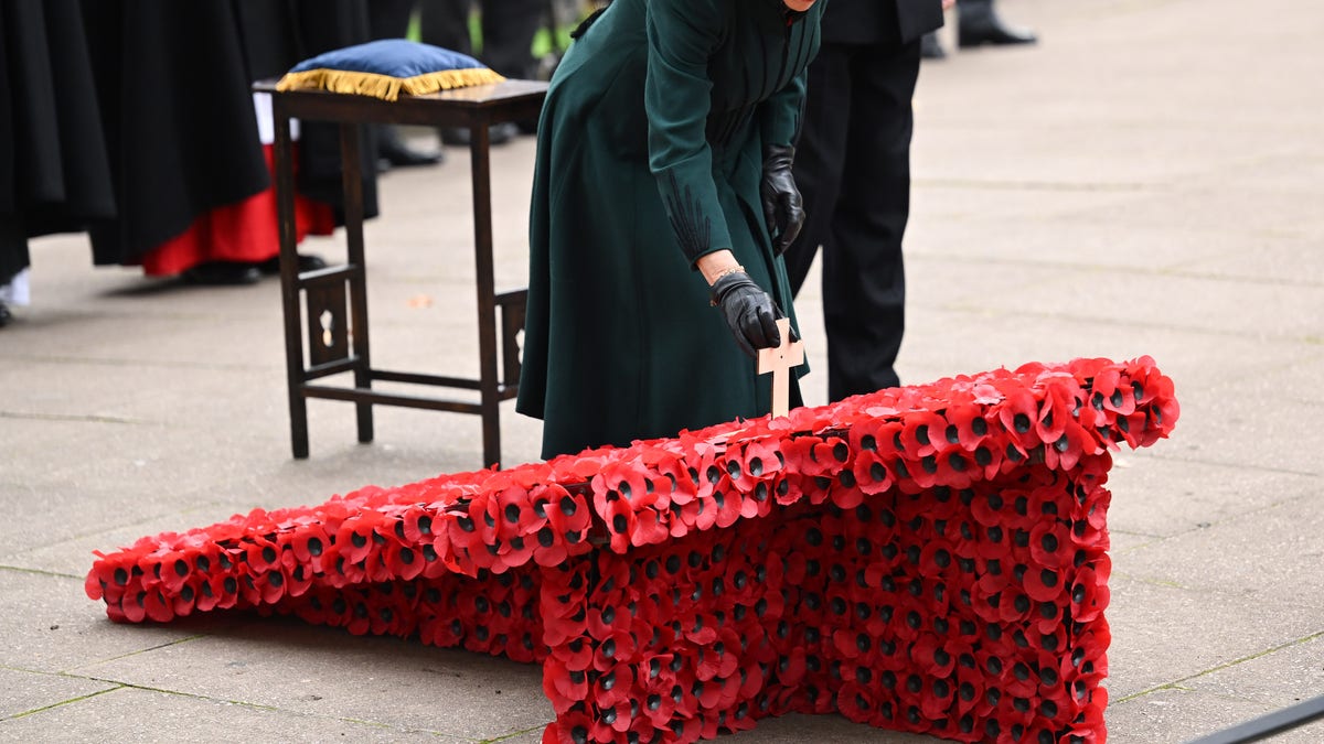 The Royal Family's Twitter account shared several photos of the momentous event, as Camilla is seen shaking hands with individuals who visited the memorial.