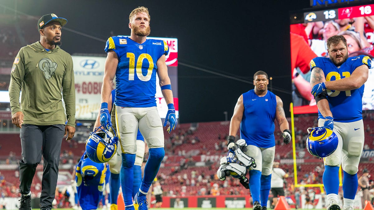 Cooper Kupp walks off the football field