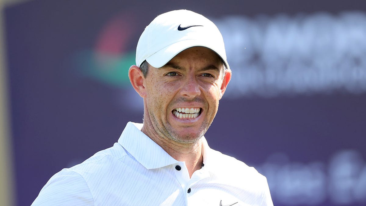 Rory McIlroy plays in a pro-am in Dubai