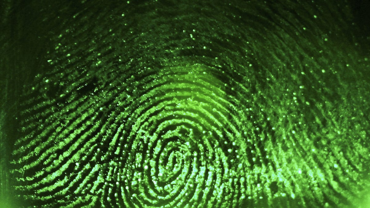 Biometric fingerprint is taken