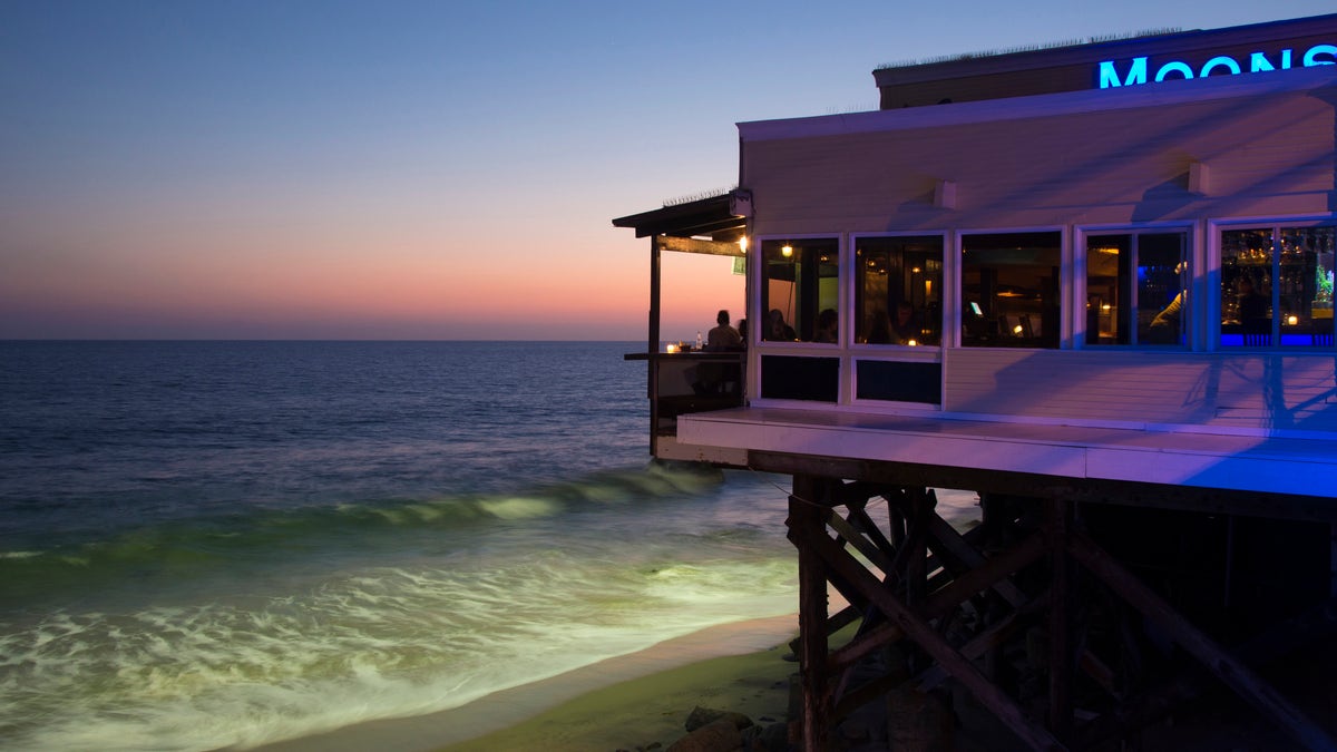 View of Ocean from Moonshadows Restaurant at dusk