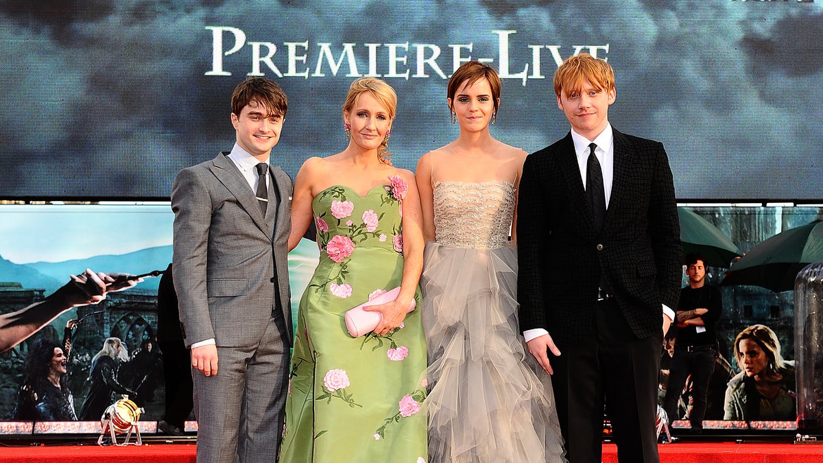 Daniel Radcliffe, J.K. Rowling, Emma Watson, and Rupert Grint on the red carpet for "Harry Potter And The Deathly Hallows: Part 2"
