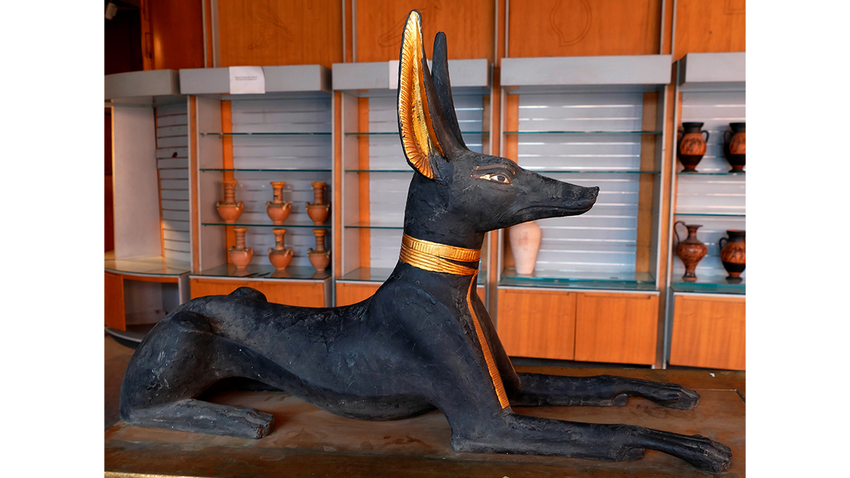 Dog statue replica from King Tut's tomb