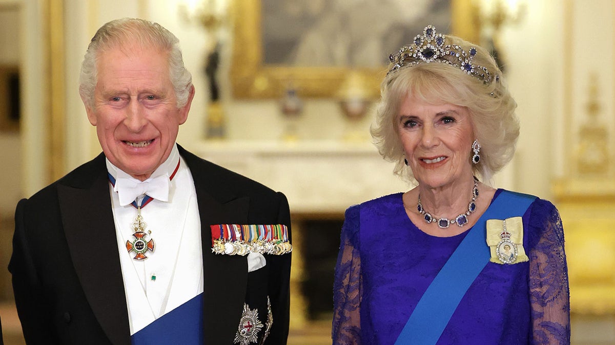 King Charles and Queen Consort Camilla at the state banquet