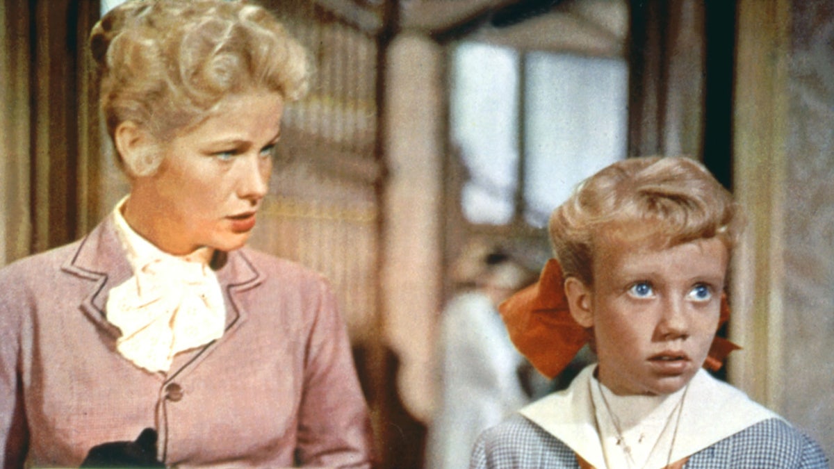 Nancy Olson Livingston and Hayley Mills filming a scene from Pollyanna
