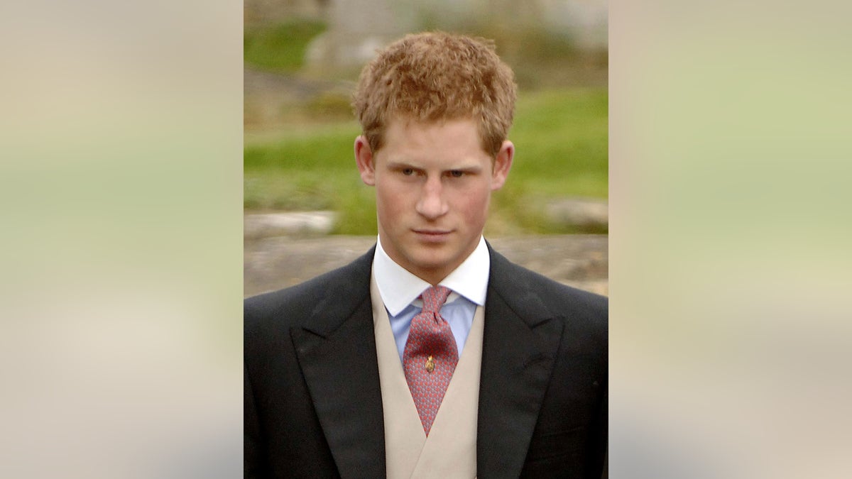 Prince Harry looking serious in 2006
