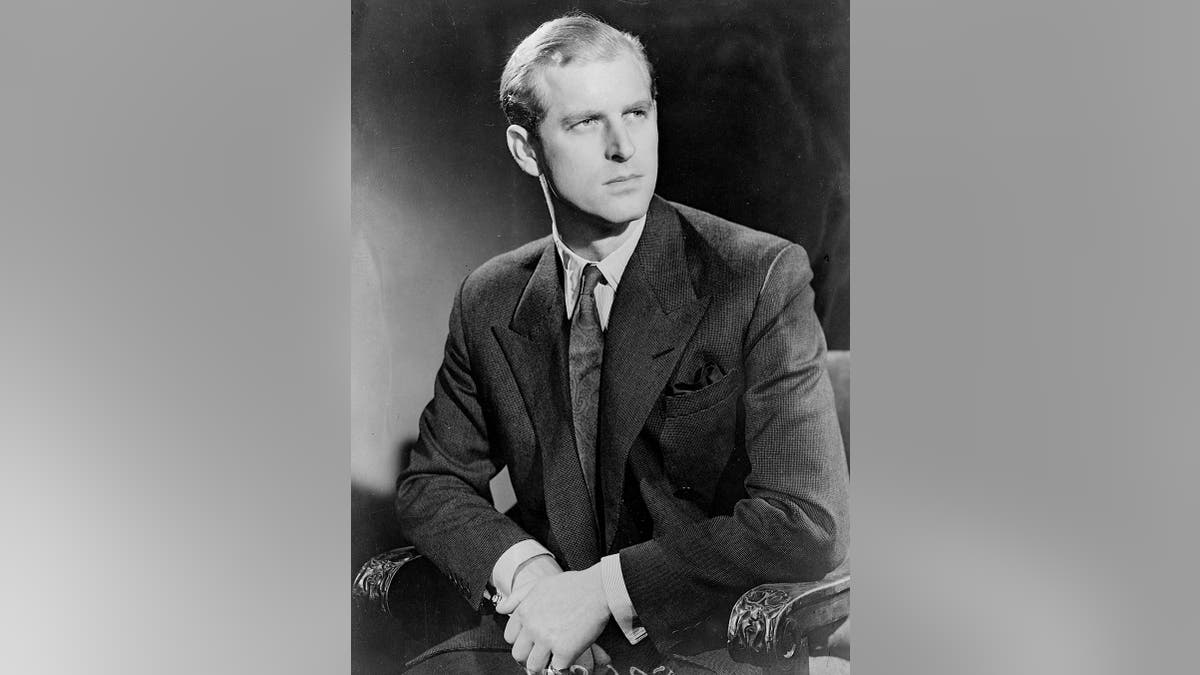 Prince Philip looking serious in a portrait