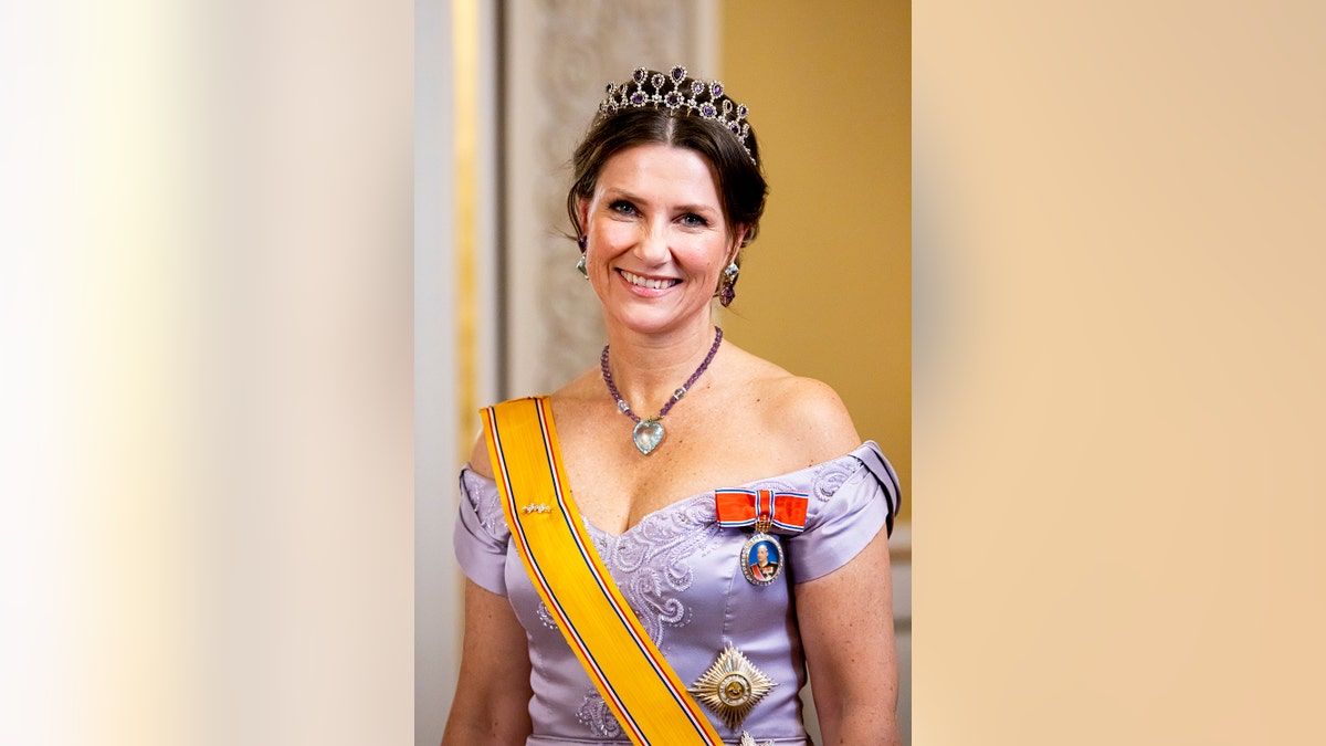 Princess Martha Louise of Norway posing for a royal portrait