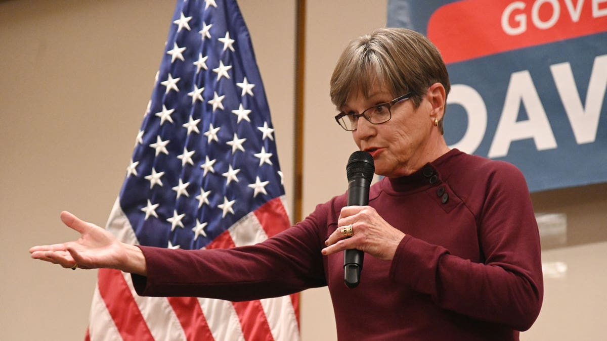 Gov. Laura Kelly speaks at rally