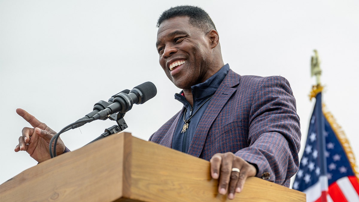 Georgia Senate candidate Herschel Walker speaks at rally