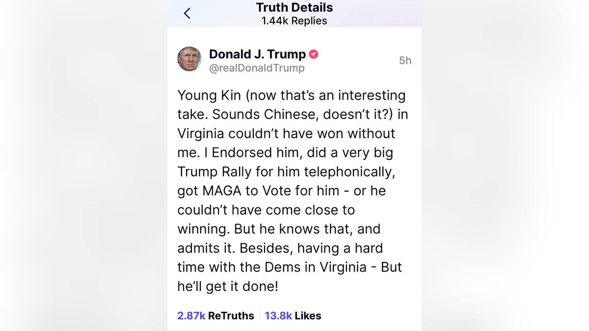 Donald Trump TruthSocial post