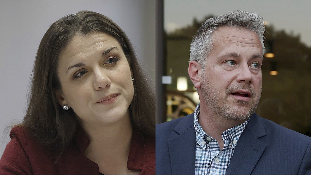 Illinois U.S. House candidates Republican Esther Joy King and Democrat Eric Sorensen are seen in a split image