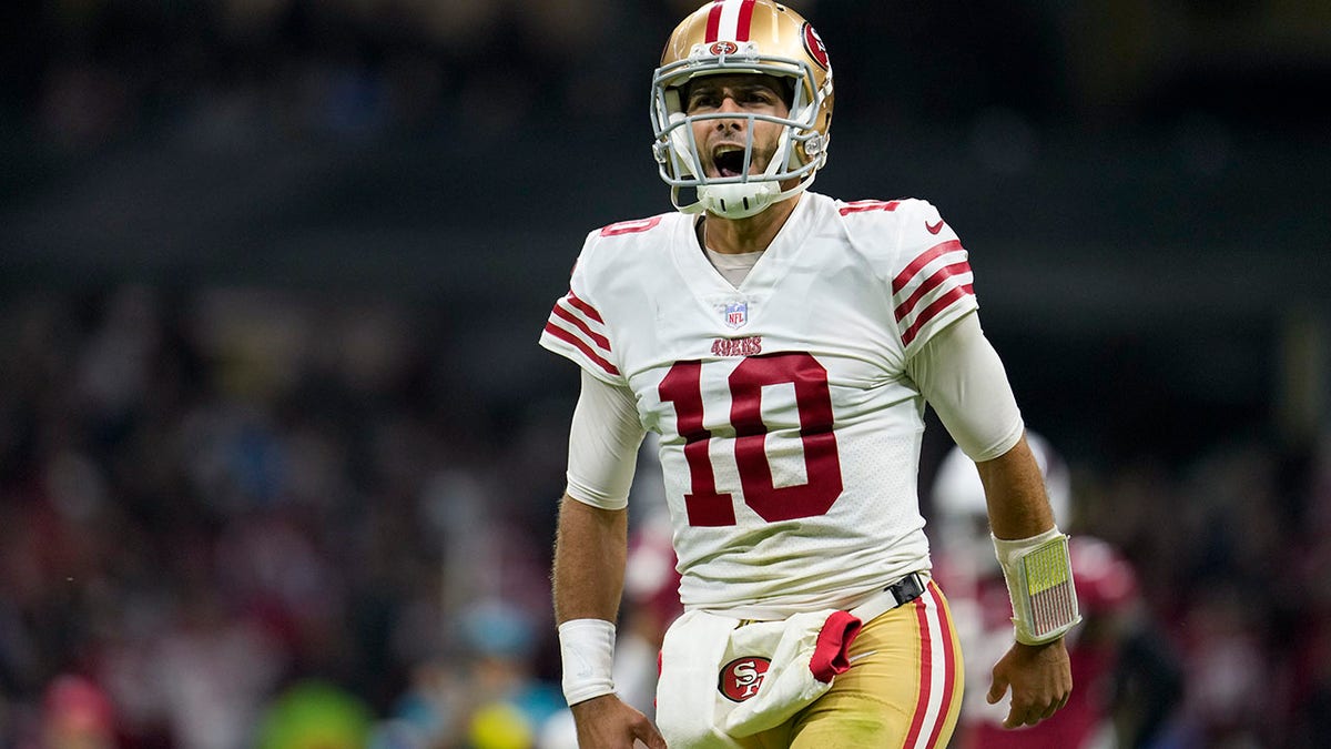 Jimmy G celebrates a TD