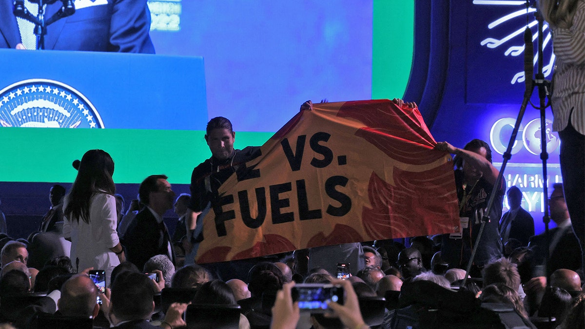 Protesters interrupt President Biden's COP27 climate speech