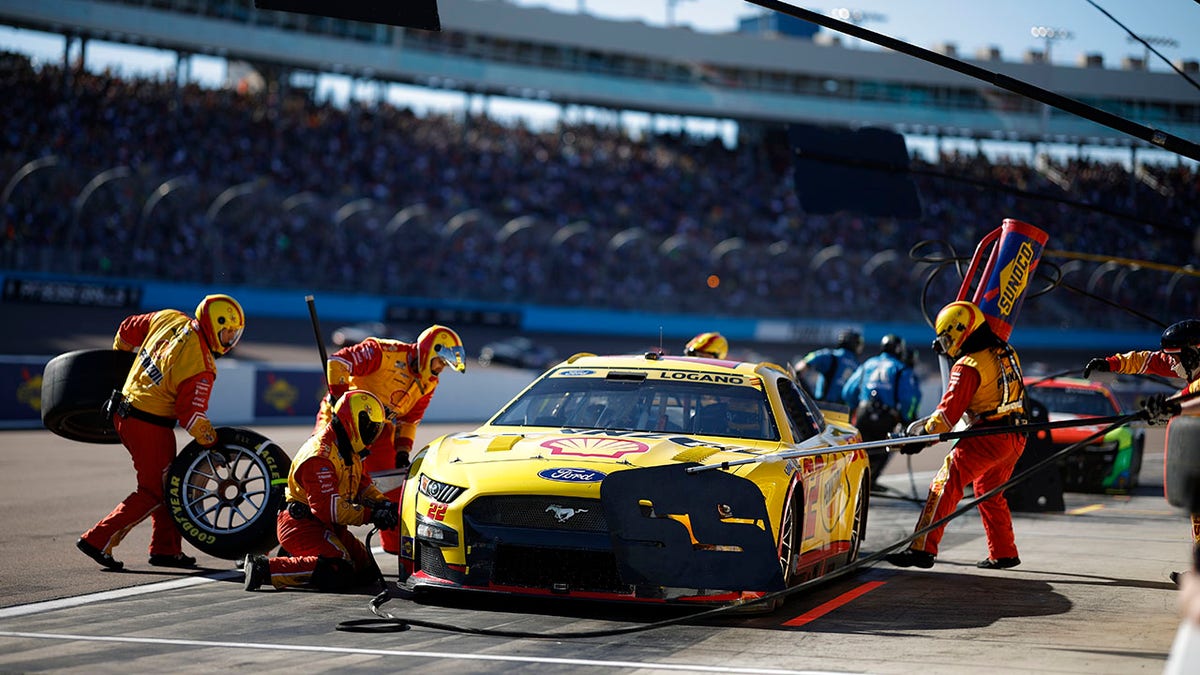 Joey Logano in the pits