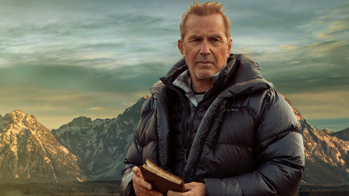 Kevin Costner with Yellowstone mountains