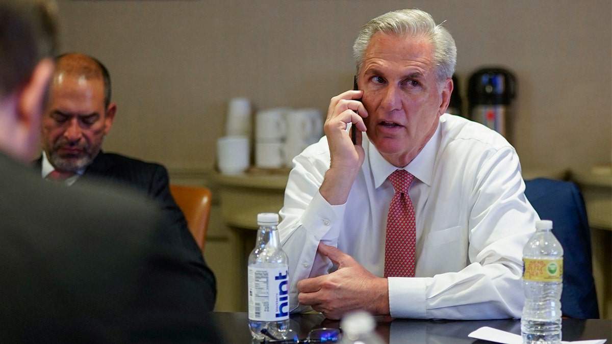 House Minority Leader Kevin McCarthy speaks on phone on election night