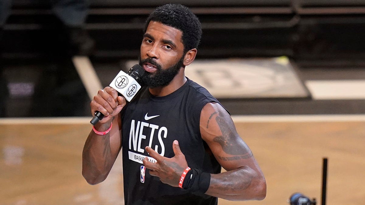 Kyrie Irving speaks to NBA