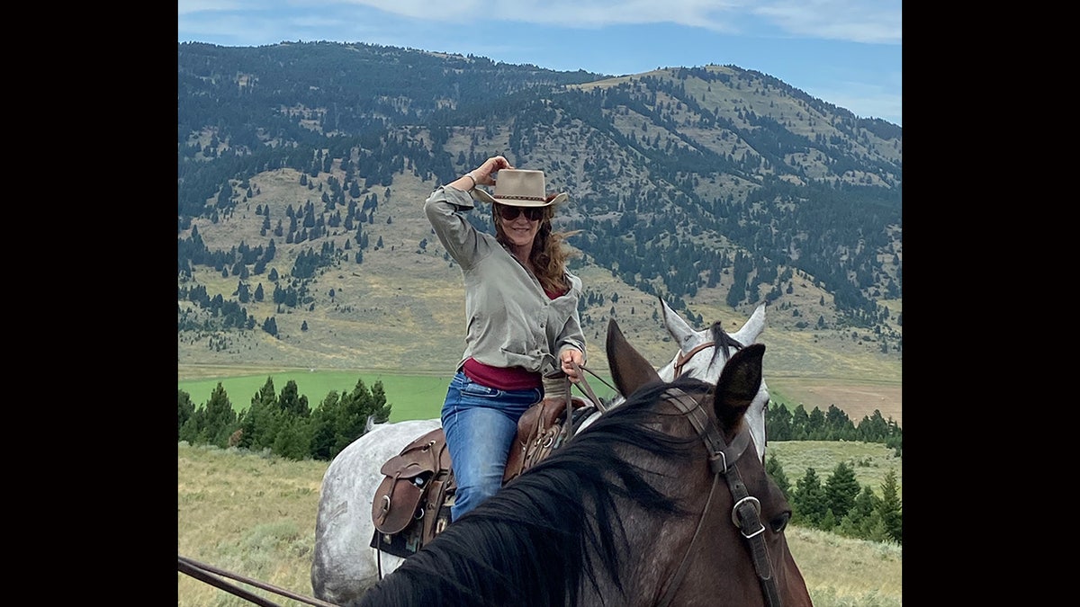 Author Lisa Boucher on a horse