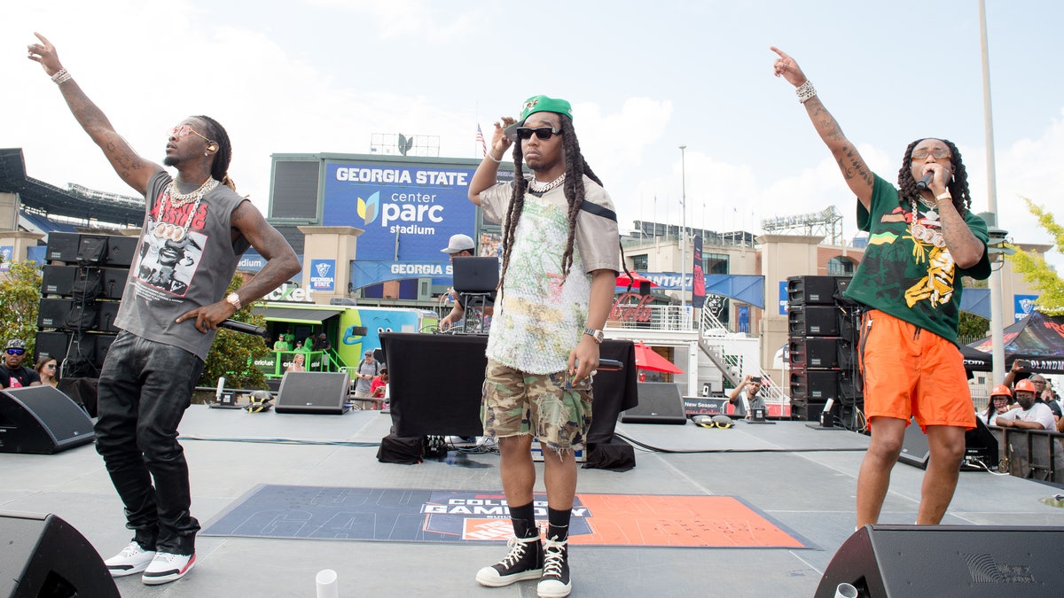 Migos performs during ESPN Game day in 2021