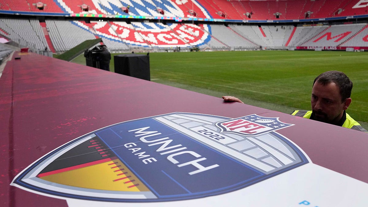 Sign inside Allianz Arena for the NFL Munich game