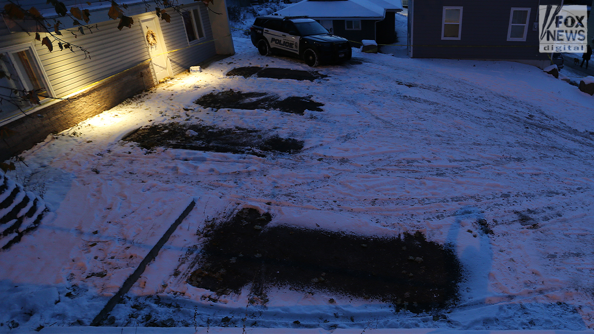 Empty parking spots outside Idaho home where students were killed