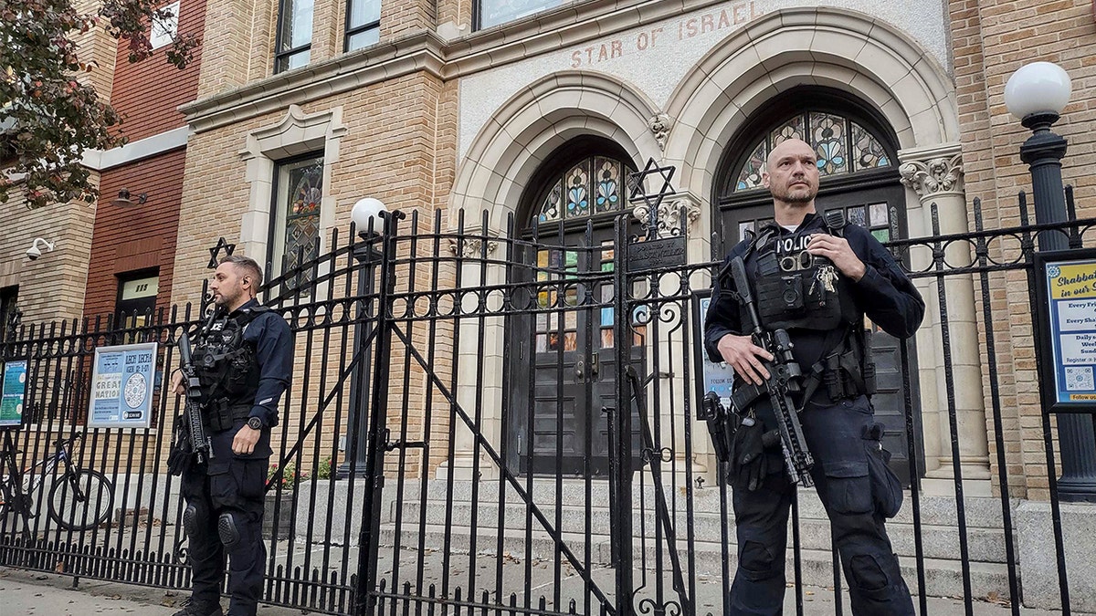 Police officers in New Jersey guard Hoboken synagogue