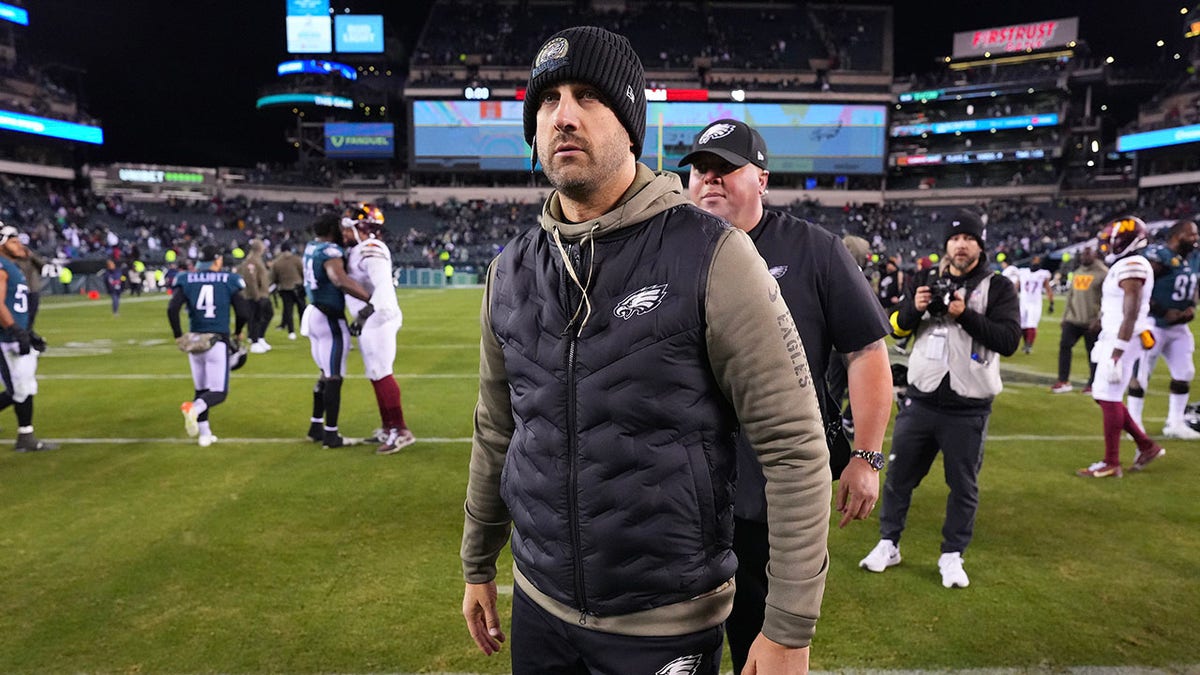 Philadelphia Eagles head coach walks off the field