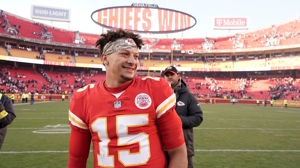 Patrick Mahomes smiles