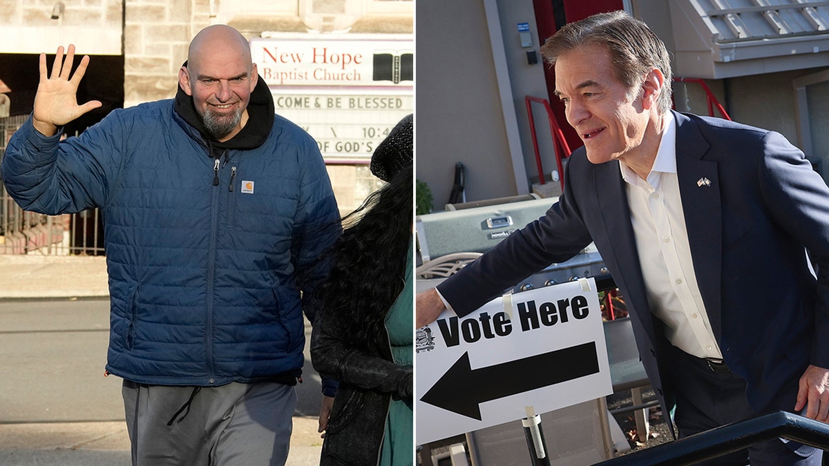 John Fetterman and Mehmet Oz vote in Pennsylvania Senate race