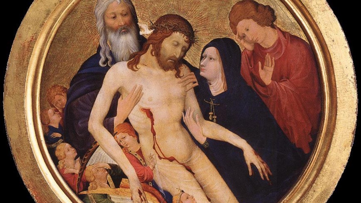 Pietà with Holy Trinity by Jean Malouel