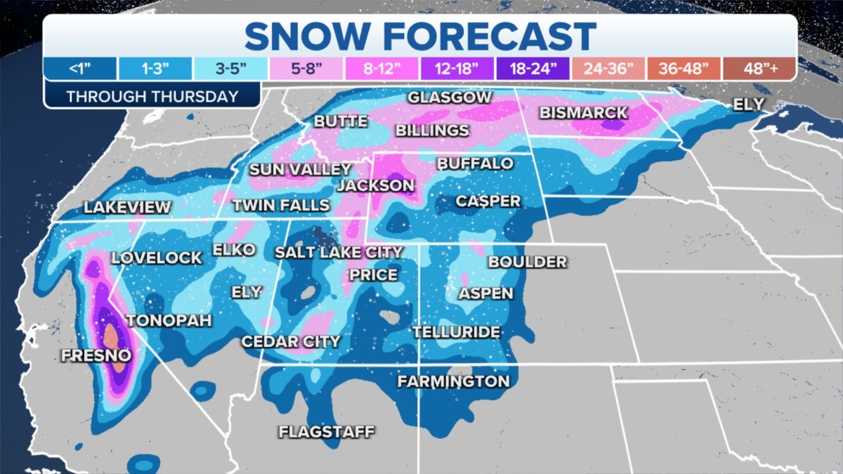 Snow forecast in West