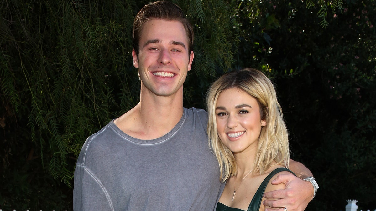 Sadie Robertson and husband Christian Huff on Hallmark set