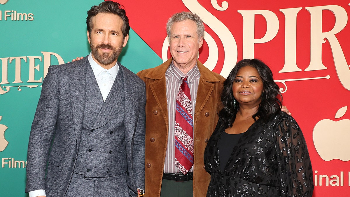 Octavia Spencer, Ryan Reynolds, Will Ferrell at "Spirited" premiere