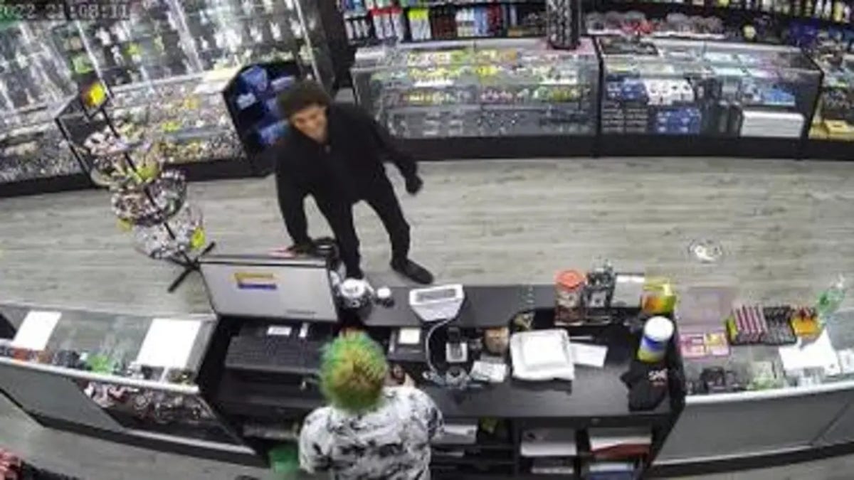 An armed man claims his alleged attempt to rob a vape shop was just a joke
