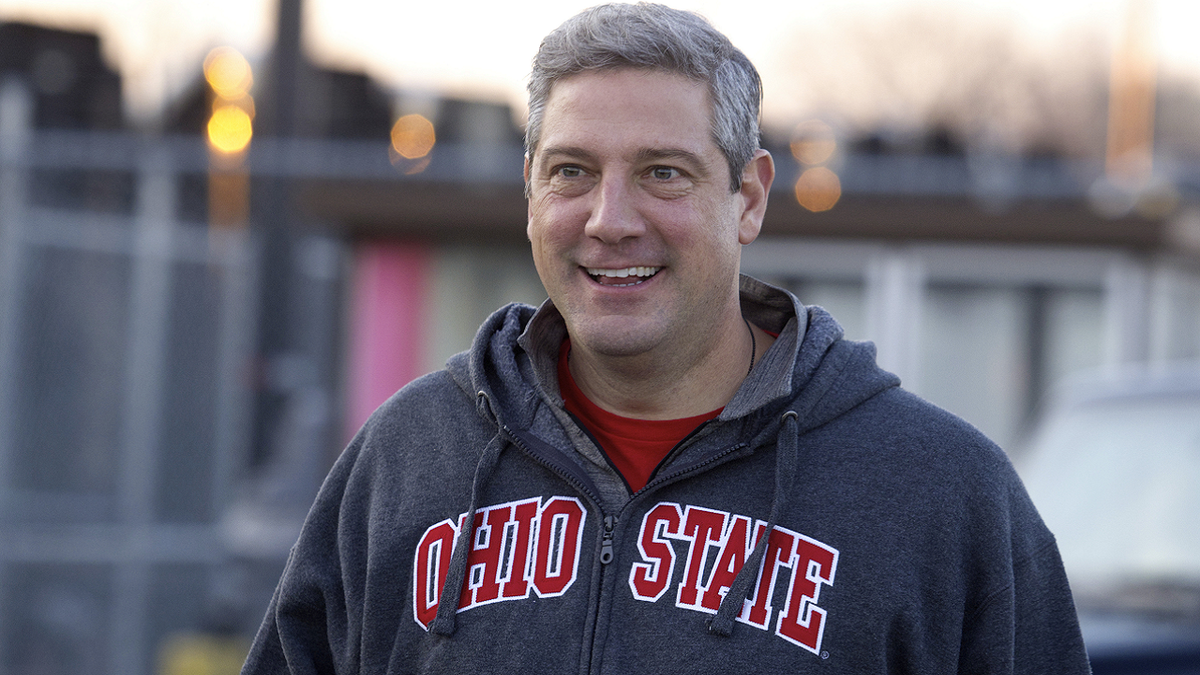 Tim Ryan Ohio Senate candidate wearing an Ohio State jacket