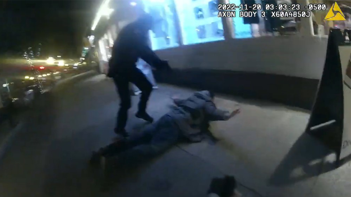 A still from the body cam showing the deputy shooting
